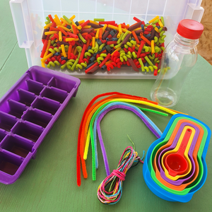 Rainbow Pasta Sensory Box